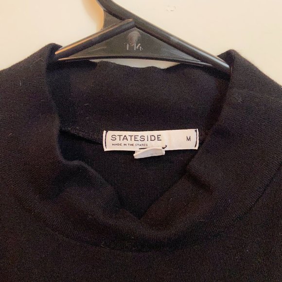 Stateside Mock Neck Tank Top Black Sz M - Picture 3 of 5